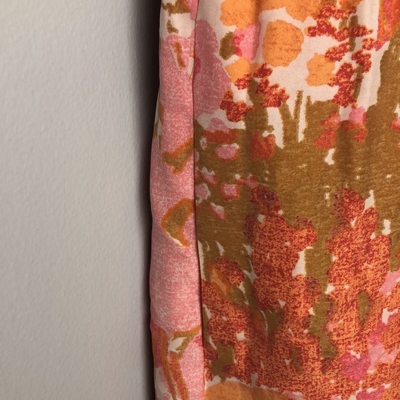 Talbots 100% Silk Smocked Blouson Knee Length Spring Summer Dress Print Pockets - Picture 8 of 16